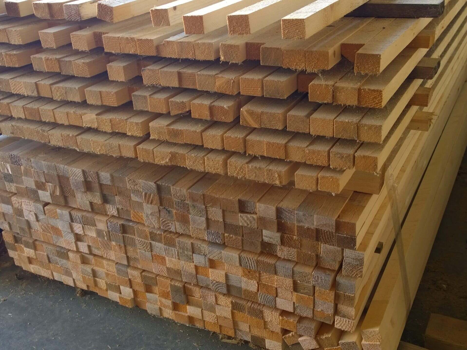 listelli in legno grezzo